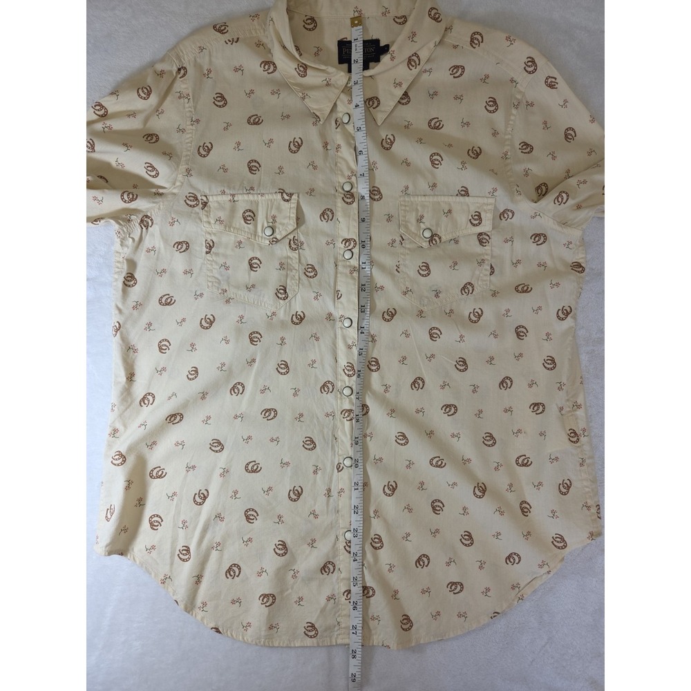 Pendleton Gambler Pearl Snap Shirt Cowgirl Western Floral Horsehoes Women L $119 - Picture 10 of 12